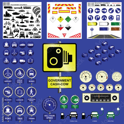 Transport collection including signs icons and much more