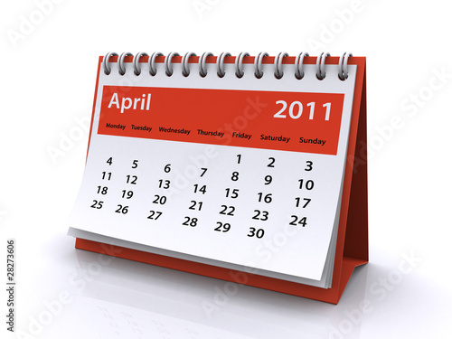 Obraz na płótnie april 2011 calendar