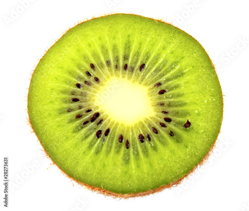 Sliced kiwi isolated on white