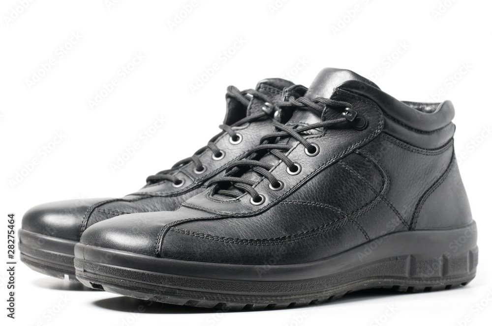 male winter boots isolated on white male winter boots isolated on white
