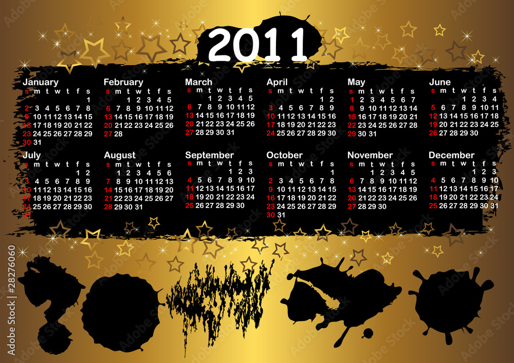 calendar for year 2011. vector.