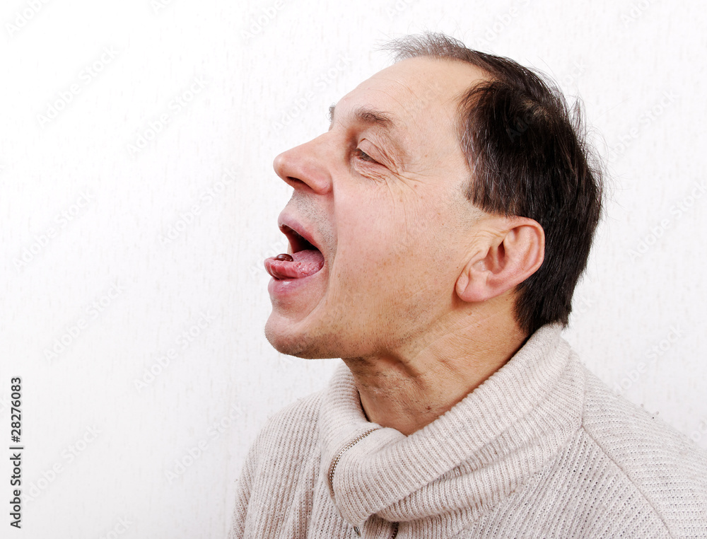 Obraz premium Man and pill.