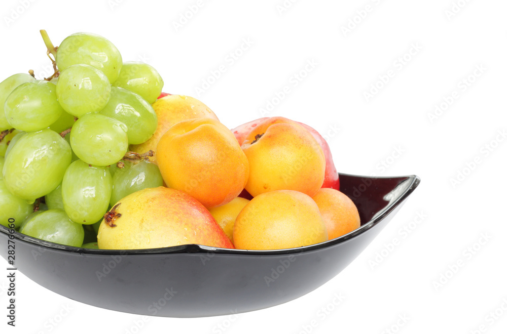 grape, pear and apricot kept in bowl grape, pear and apricot kept in bowl