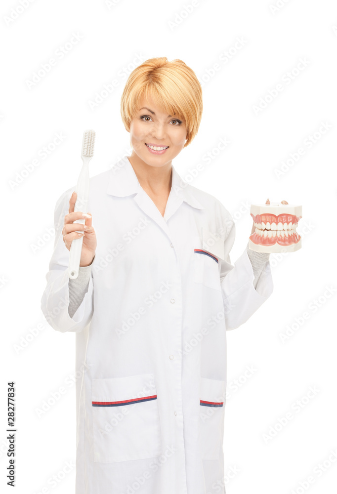 doctor with toothbrush and jaws doctor with toothbrush and jaws