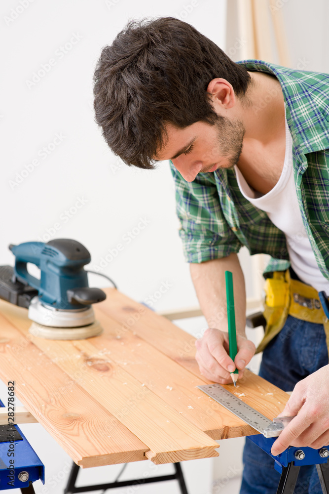 Home improvement - handyman prepare wooden floor Home improvement - handyman prepare wooden floor