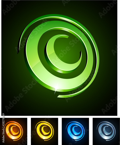 Circle vibrant emblems.