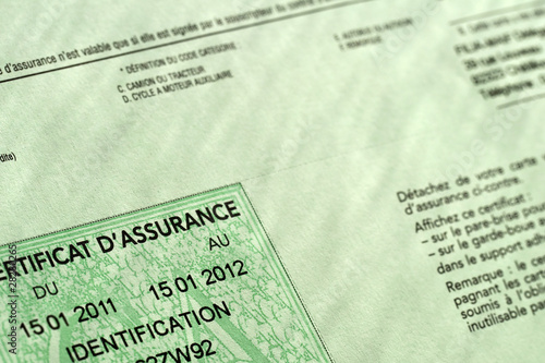 Certificat d'assurance voiture