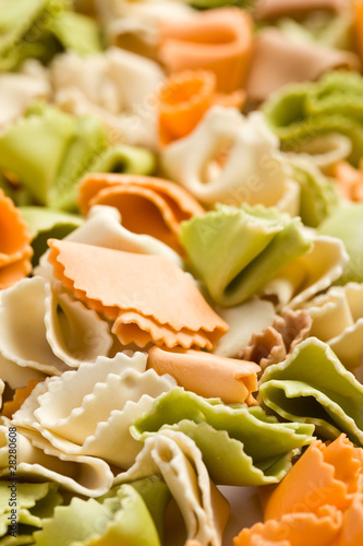 raw colored pasta