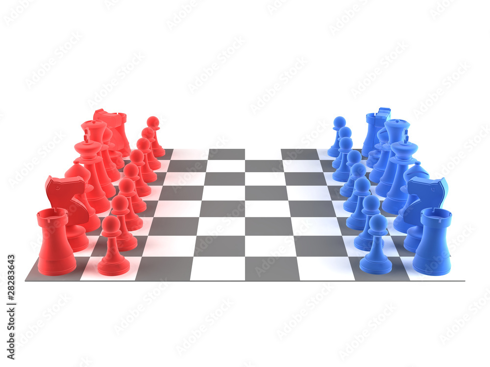 A set of chess pieces - blue & red Stock Illustration | Adobe Stock