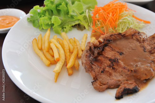 Beef Steak with French Fries