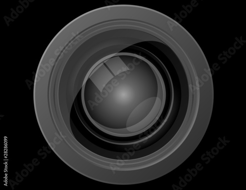Close Up Front View of a Camera Lens