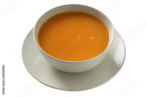 pumpkin soup in a bowl