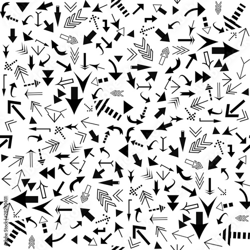 Seamless pattern with black arrows