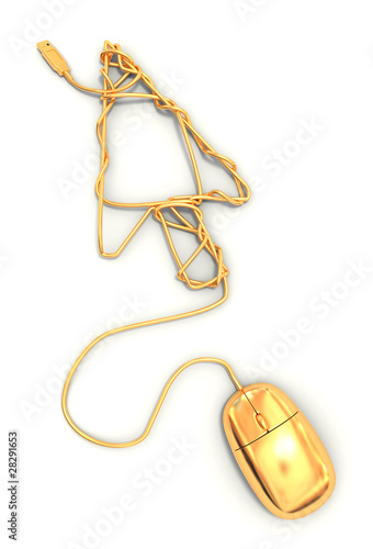 Gold mouse cable cursor