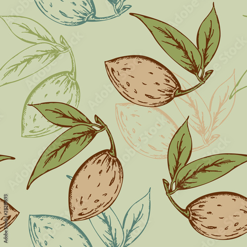seamless pattern with almond