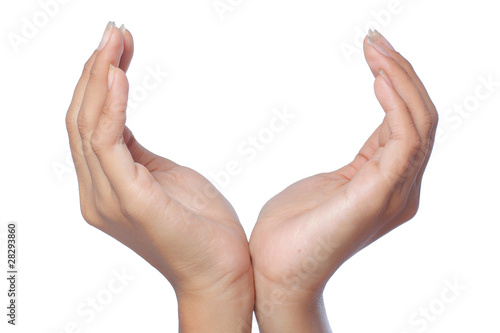 Hands forms care symbol isolated on white background