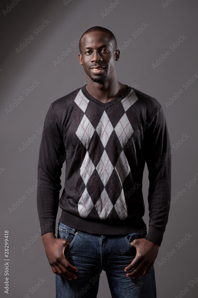 Obraz premium Casual Man on Grey