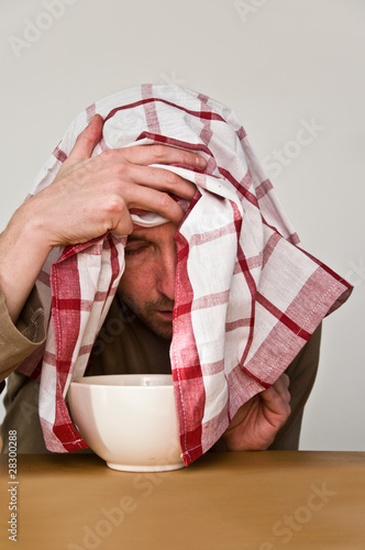 Foto homme enrhumé
