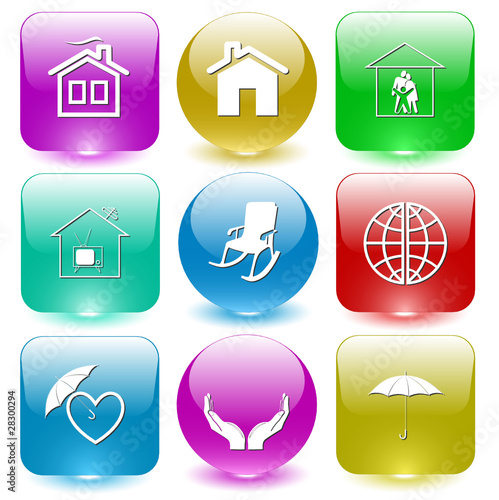Vector icons of home comfort