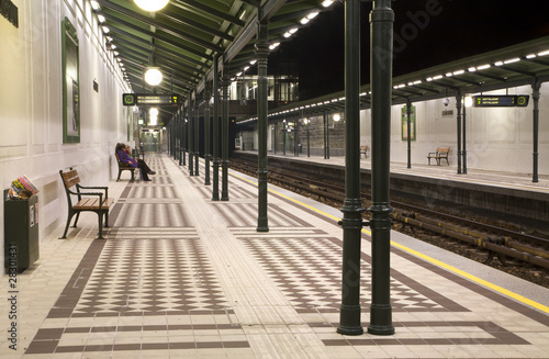 Photography Vienna metro station in the night
