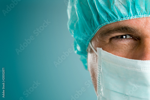 Absorbed surgeon closeup