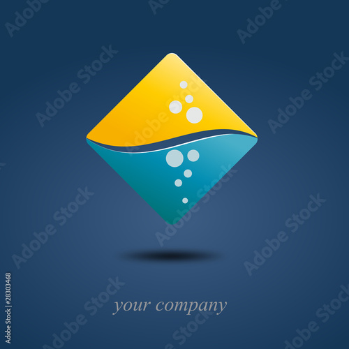 Logo rhombus under sea ( vector )