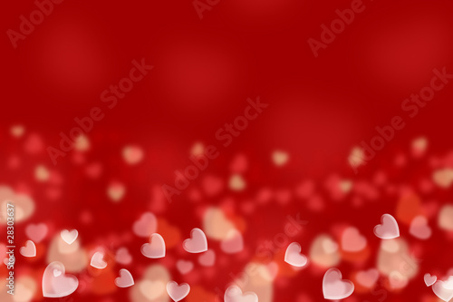 Red background, hearts.
