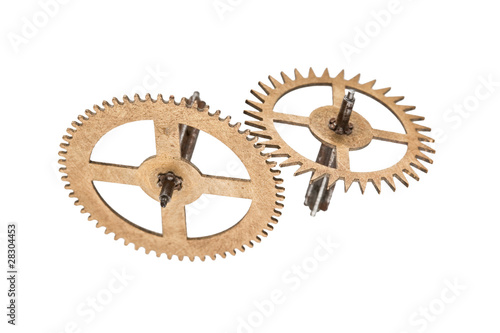 Cogwheels from old clock photo