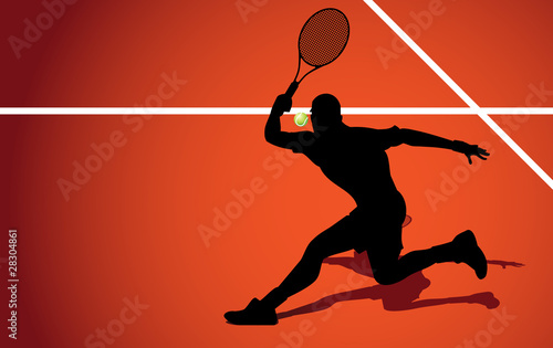 Tennis player silhouette vector