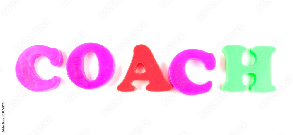 Fototapeta premium coach written in kids fridge magnets