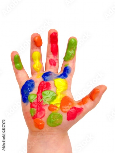 Small Child's Hand with paint