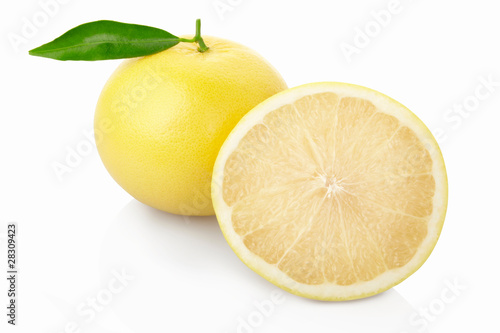 Yellow grapefruit with clipping path