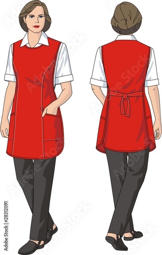 The woman in an apron