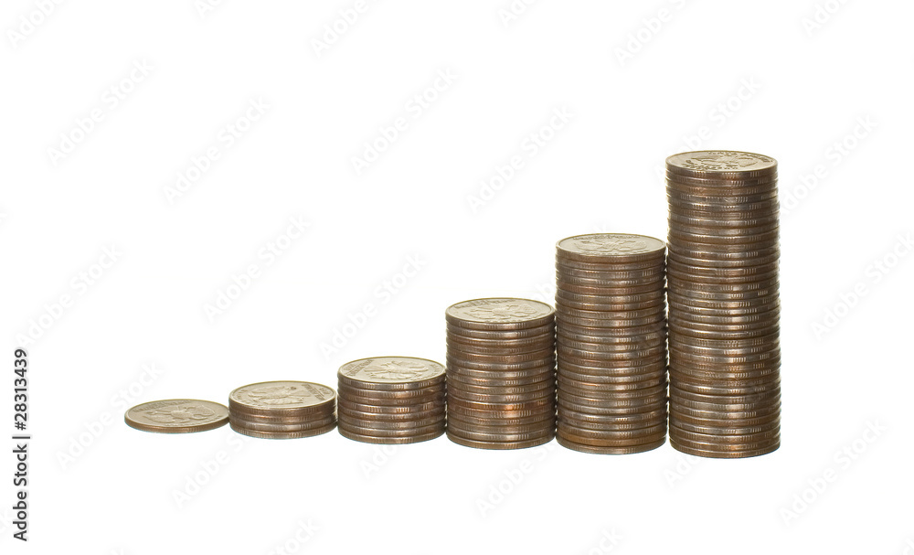 Chart made of coins Chart made of coins