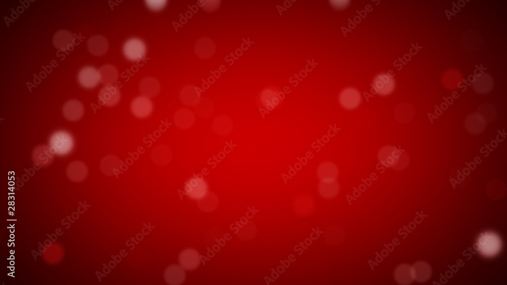Red abstract Christmas background with bright bokeh lights