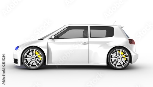 Sports car isolated on white. This is a detailed 3D render.