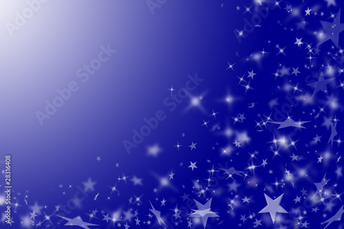 blue background with stars.