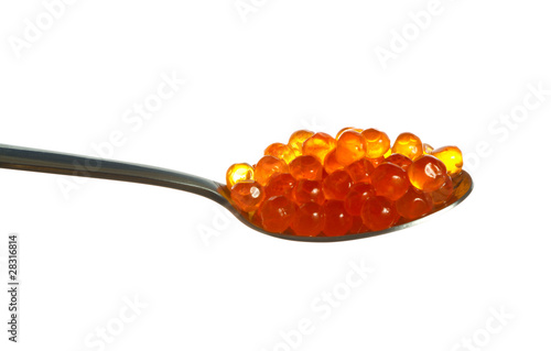 spoon caviar isolated