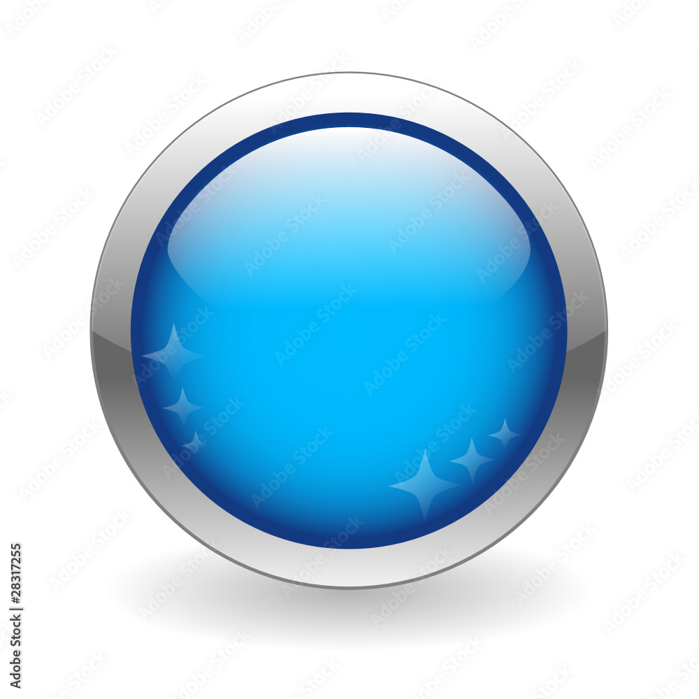 BLUE WEB BUTTON (template internet blue blank go click here)
