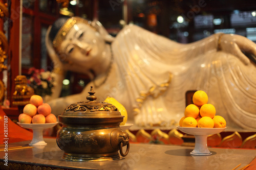 Buddha statue at Jade Buddha temple in Shanghai, China
