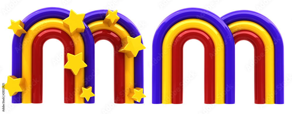 Rainbow and star font letter Rainbow and star font letter