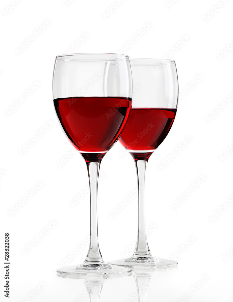 two wine glasses isolated on white background two wine glasses isolated on white background