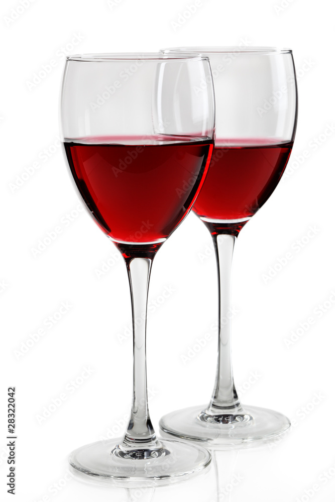 two wine glasses isolated on white background two wine glasses isolated on white background