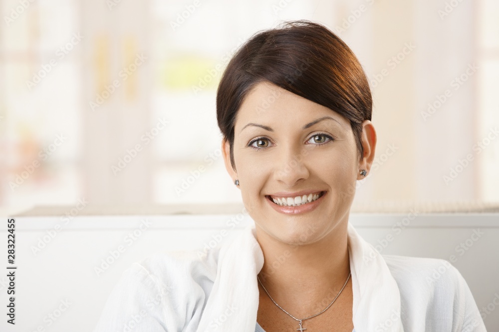 Closeup portrait of attractive woman