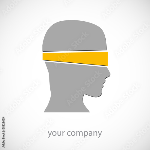 Logo blindfolded man. Confidence # vector