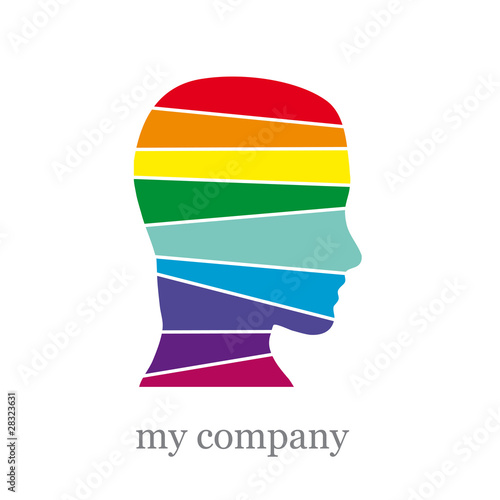 Logo man in the rainbow. Mummy # vector