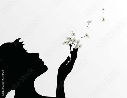Girl and a dandelion