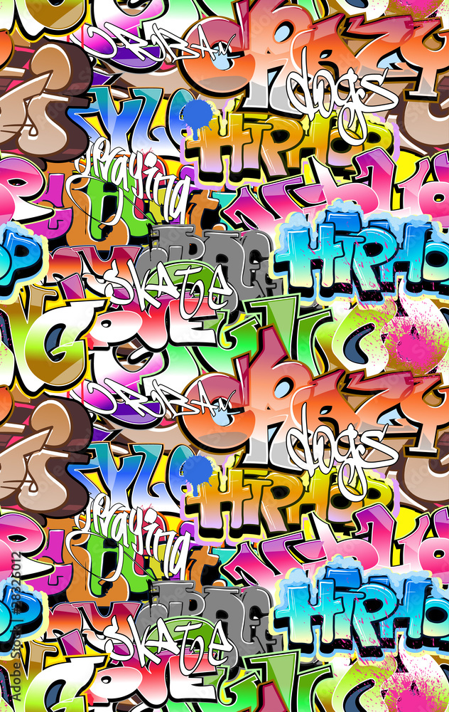 Graffiti seamless background. Urban art texture Graffiti seamless background. Urban art texture