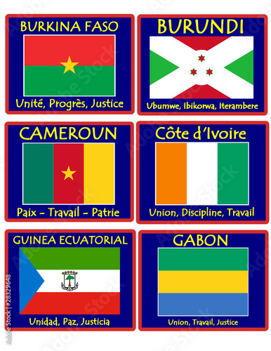 National emblem motto burkina burundi cameroon;guinea gabon