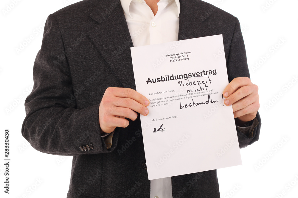 Probezeit nicht bestanden StockFoto Adobe Stock